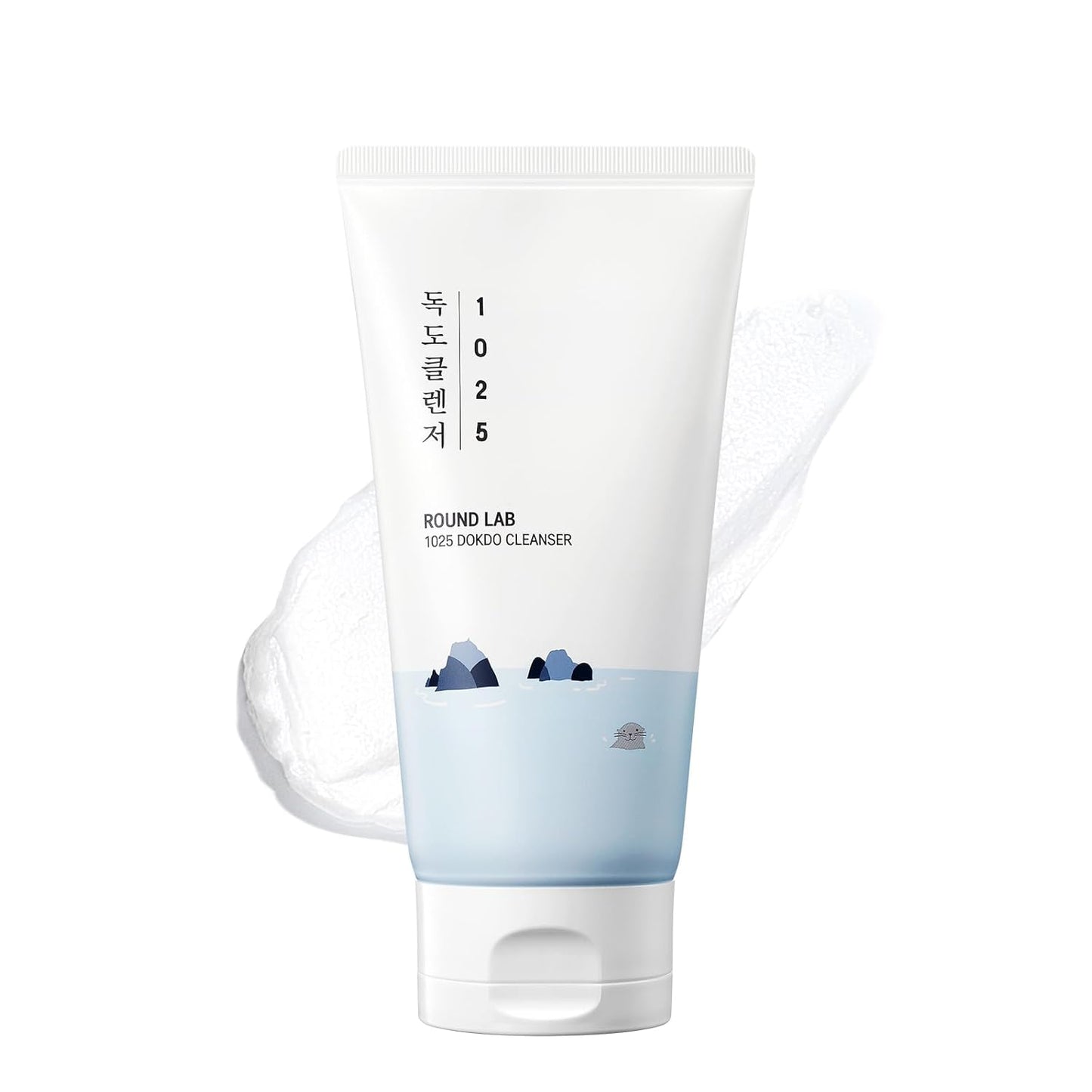 ROUND LAB 1025 Dokdo Cleanser 5,07 Fl Oz, Limpador Facial de Baixo pH para Pele Sensível, Ricas Espumas Suaves para Limpeza Profunda e Remoção de Maquiagem, Lavagem Facial Hidratante com Água do Mar Profunda, Cuidados com a Pele Coreana