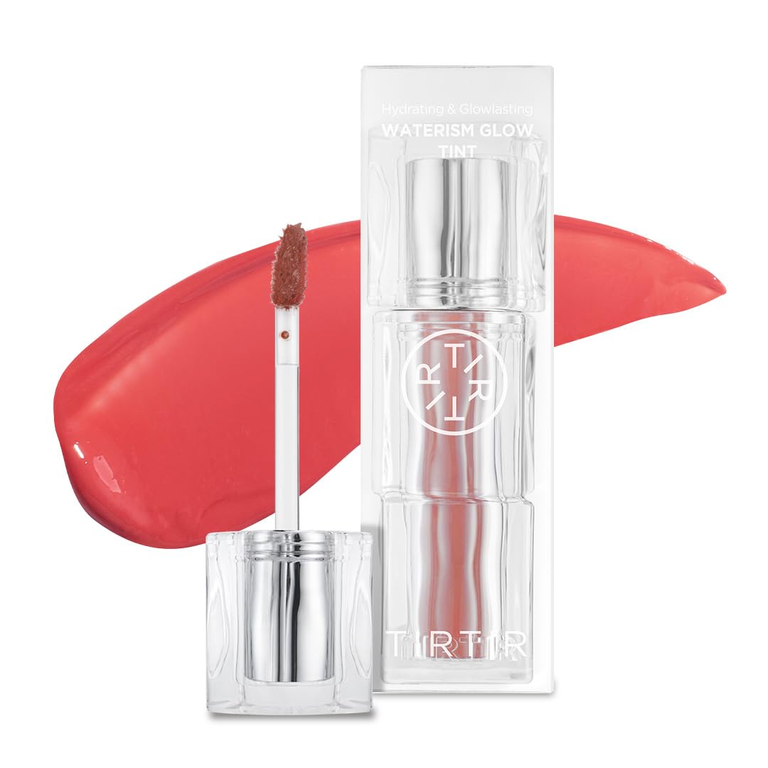 TIRTIR Waterism Brilho Labial Colorido, 4 ml, Brilho Labial Pronto para Beijar, 12H de Longa Duração, Não Pegajoso, Brilho Natural Colorido Coreano Multiuso para Bochechas e Lábios, Presente para Mulheres