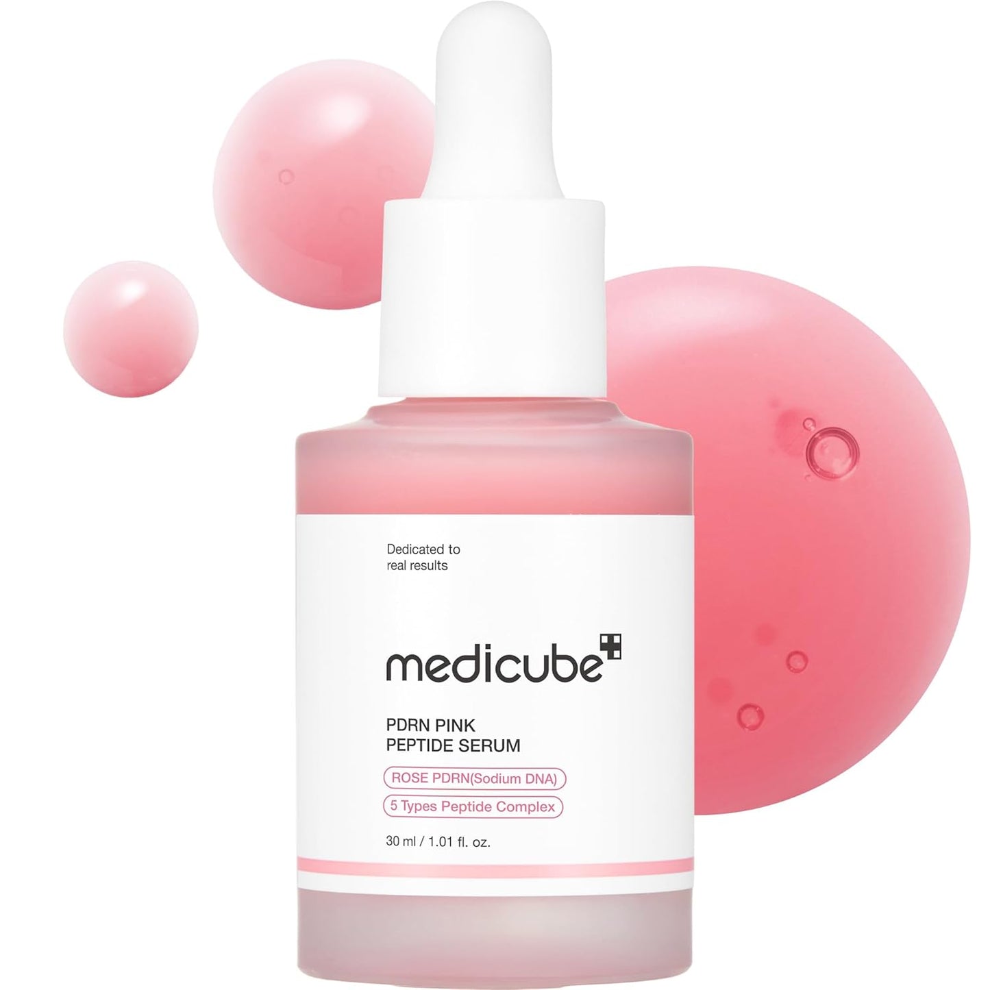 medicube Sérum PDRN Pink Peptide, Sérum de brilho rosa, Peptídeo, Niacinamida, Hidratante & Umectante & Firmador, Tom de Pele Irregular, Cuidados com a Pele Coreana | 1,01 fl.oz. (1,01 fl.oz., Rose PDRN (Vegano))