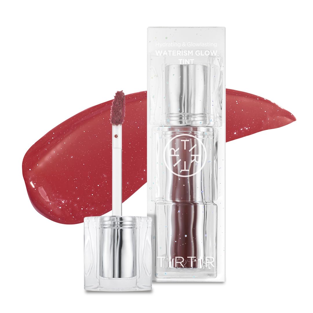 TIRTIR Waterism Brilho Labial Colorido, 4 ml, Brilho Labial Pronto para Beijar, 12H de Longa Duração, Não Pegajoso, Brilho Natural Colorido Coreano Multiuso para Bochechas e Lábios, Presente para Mulheres