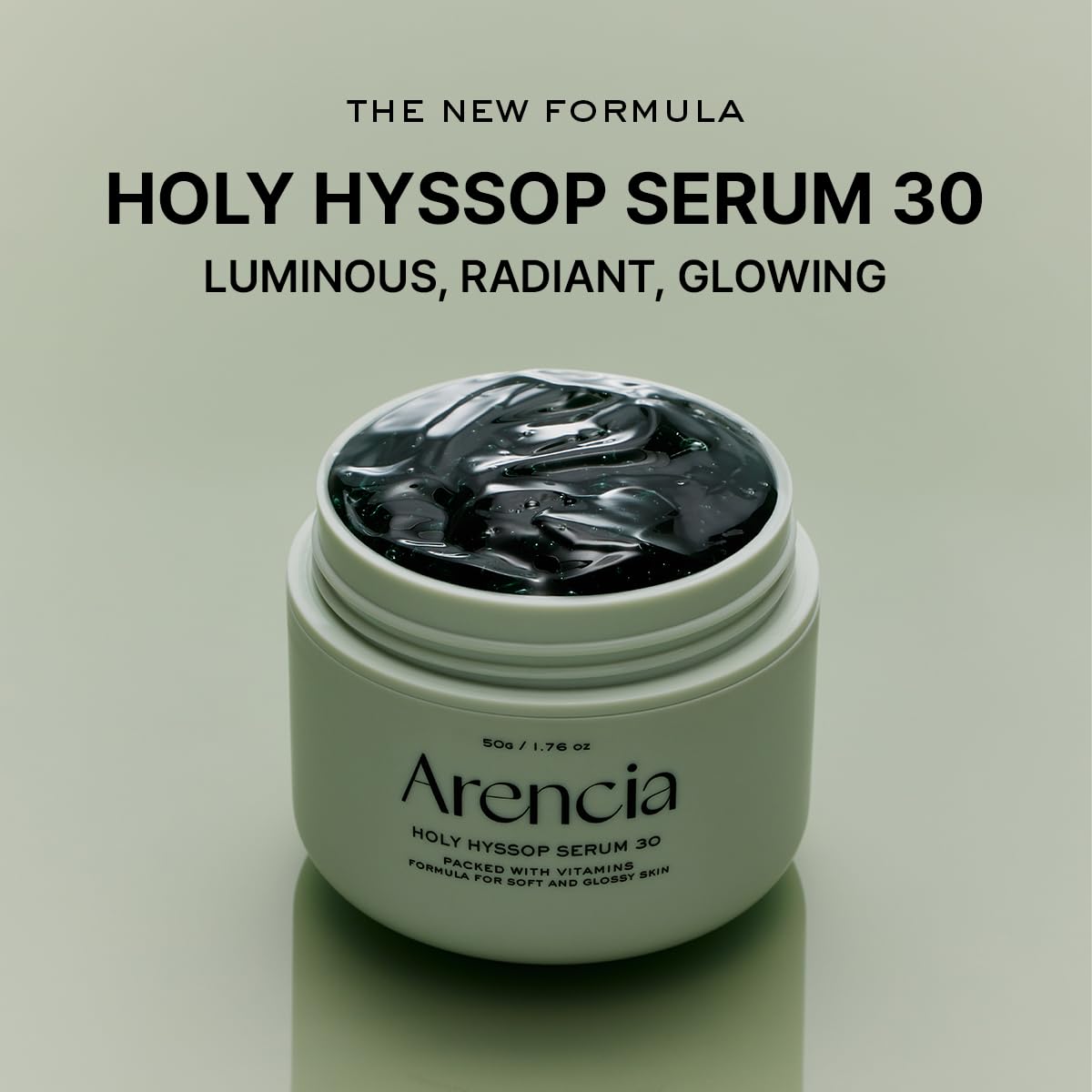Arencia Glow Hyssop Máscara Facial Noturna em Sérum - Sérum Hidratante e Anti-Idade para Pele com Aparência Jovem e Efeito Vidro Coreano, 30% de Vitaminas A, C, E, 10% Niacinamida, Peptídeo