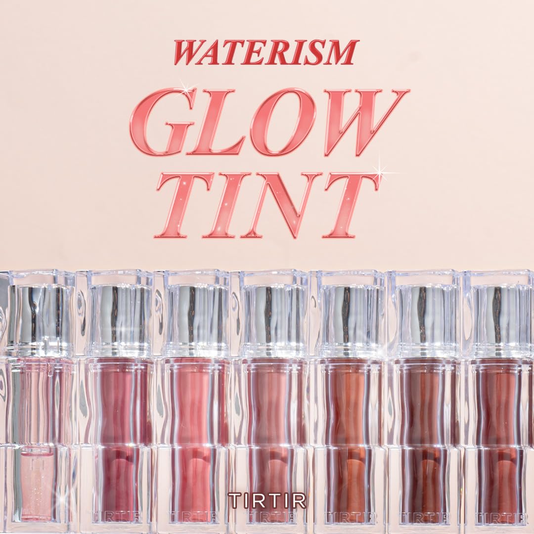 TIRTIR Waterism Brilho Labial Colorido, 4 ml, Brilho Labial Pronto para Beijar, 12H de Longa Duração, Não Pegajoso, Brilho Natural Colorido Coreano Multiuso para Bochechas e Lábios, Presente para Mulheres