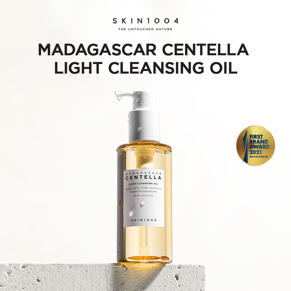 SKIN1004 Óleo de Limpeza Leve Madagascar Centella 200ml, 6.76 fl.oz | Limpador de Óleo Suave para o Rosto, Limpador Facial Coreano, Dupla Limpeza