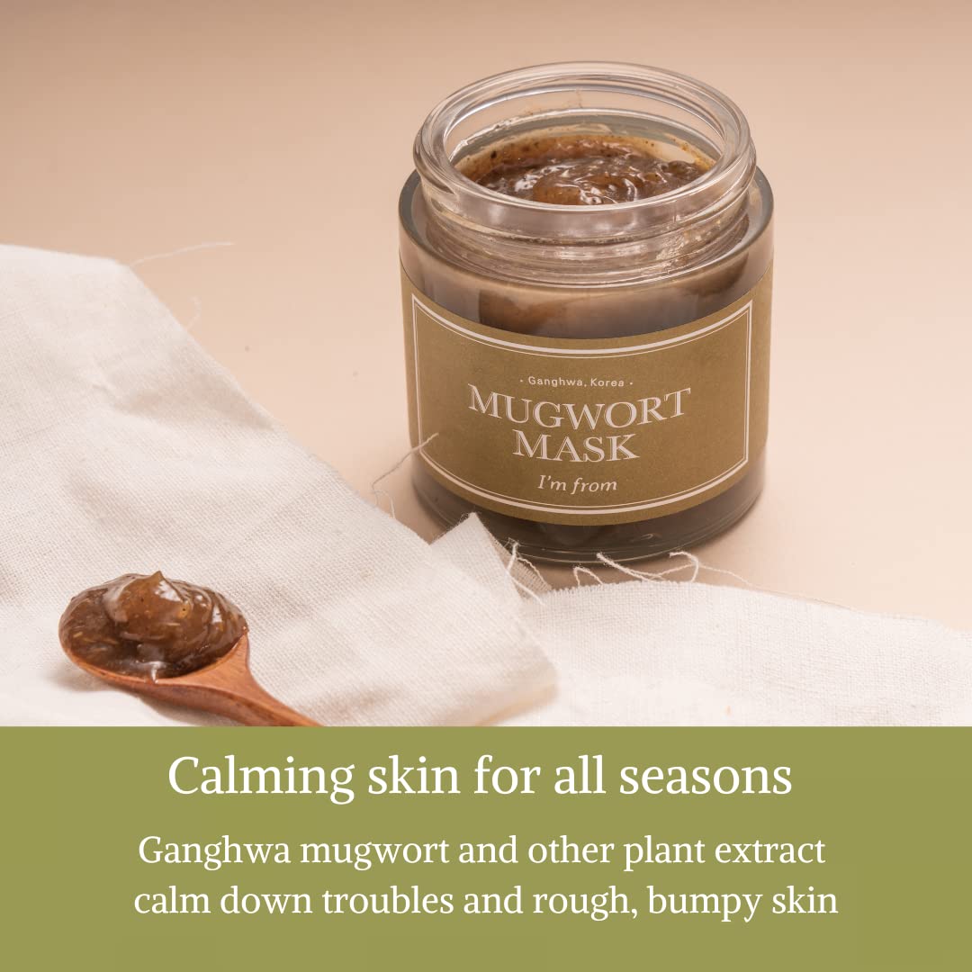  [I'm from] Máscara de Artemísia 115 ml | Erva Natural, Árvore do Chá, Enxágue, Refrescante e Calmante Rápido para Erupções, para Pele Sensível