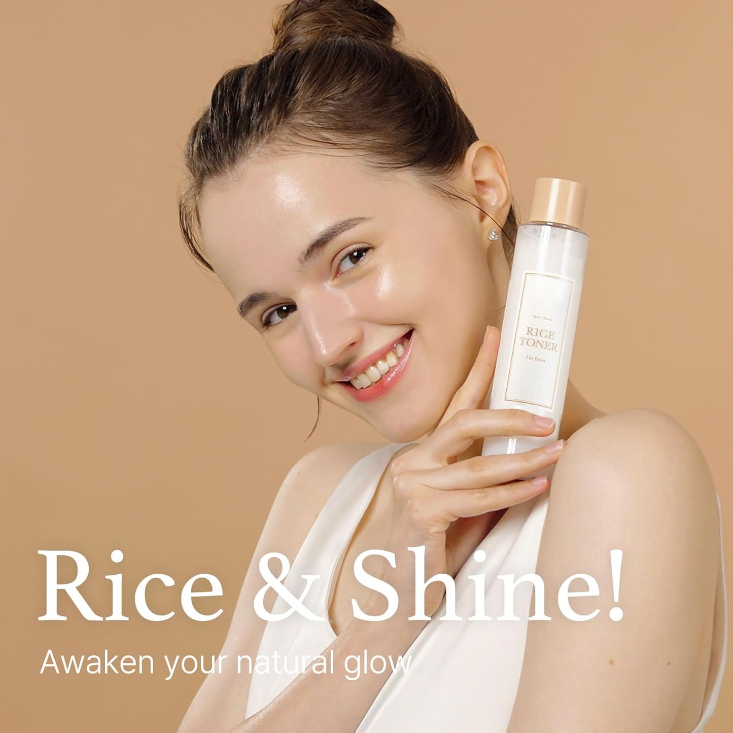 I'm from Toner de Arroz, Toner Leitoso para Pele Radiante, Arroz Coreano, Essência Iluminadora com Niacinamida, Hidratante para Pele Seca, Sem Brilho, Mista, Vegano, Sem Fragrância, Pele de Vidro 150 ml