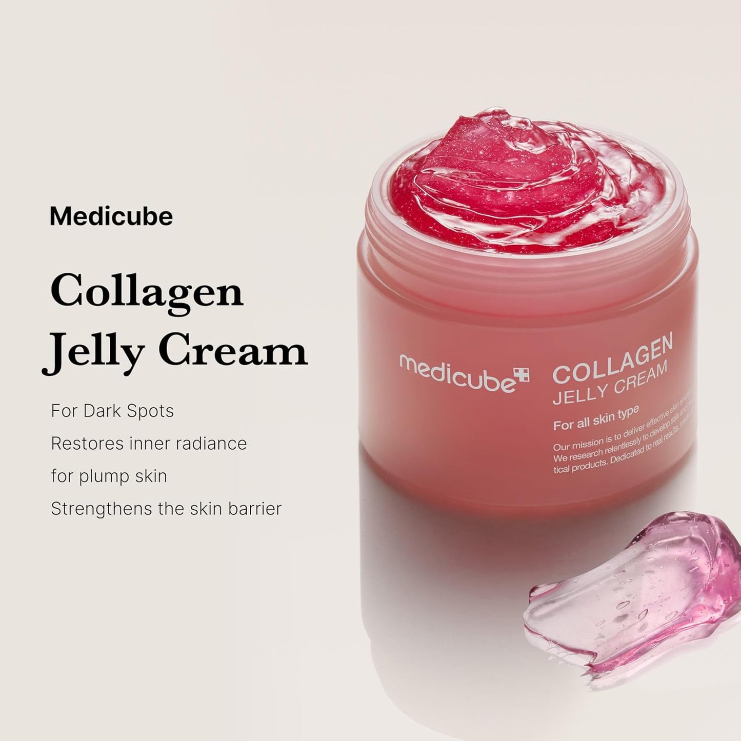 medicube Creme de Gelatina de Colágeno - Niacinamida & Colágeno Hidrolisado Liofilizado - Aumenta a hidratação da barreira da pele e proporciona brilho e aparência levantada por 24h - Cuidados com a pele coreanos (50 ml (Pacote de 1))