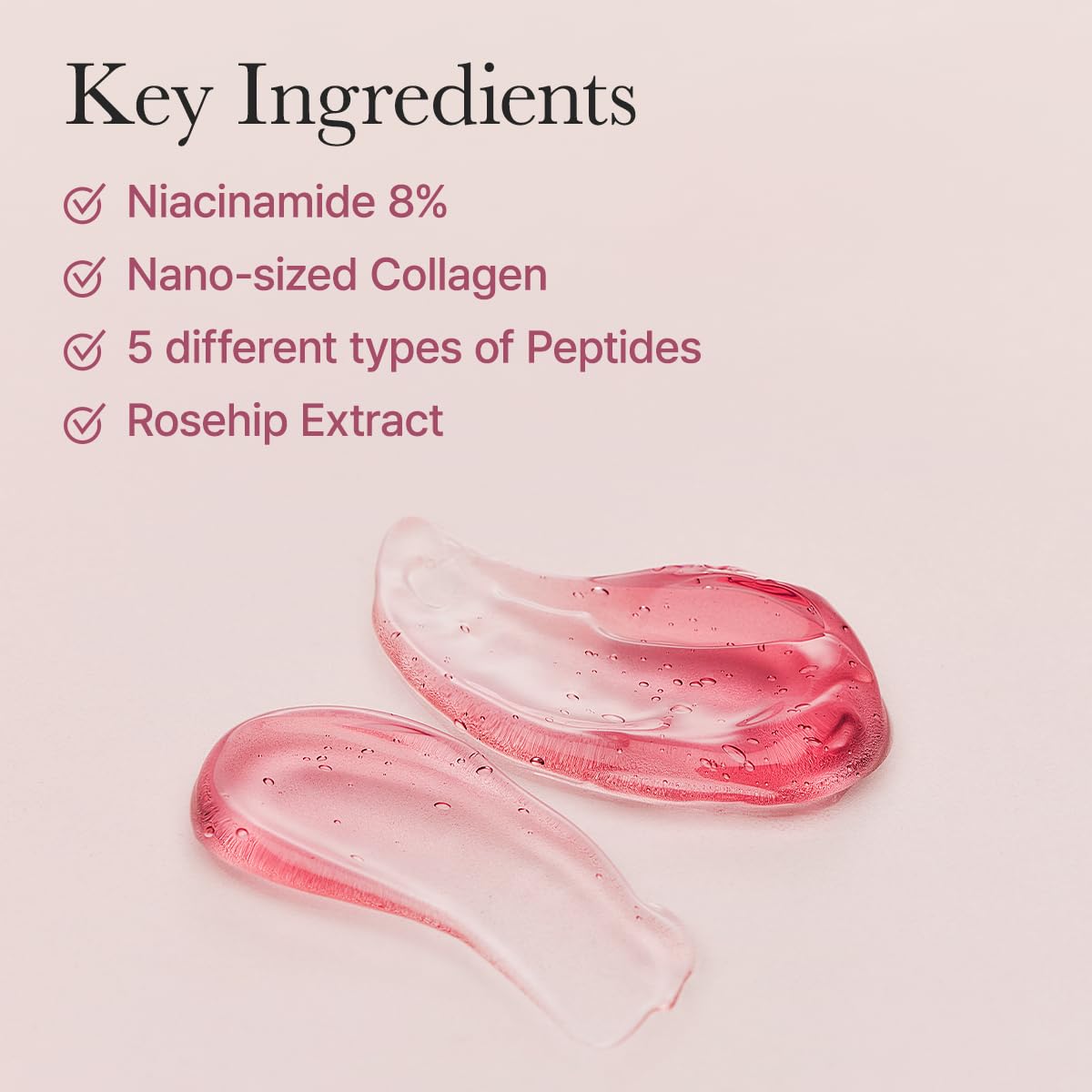 Arencia Máscara Facial Sérum Noturna de Smoothie Vermelho, Iluminadora e Calmante com 30% de colágeno vermelho, Niacinamida, Peptídeo, Vitamina E