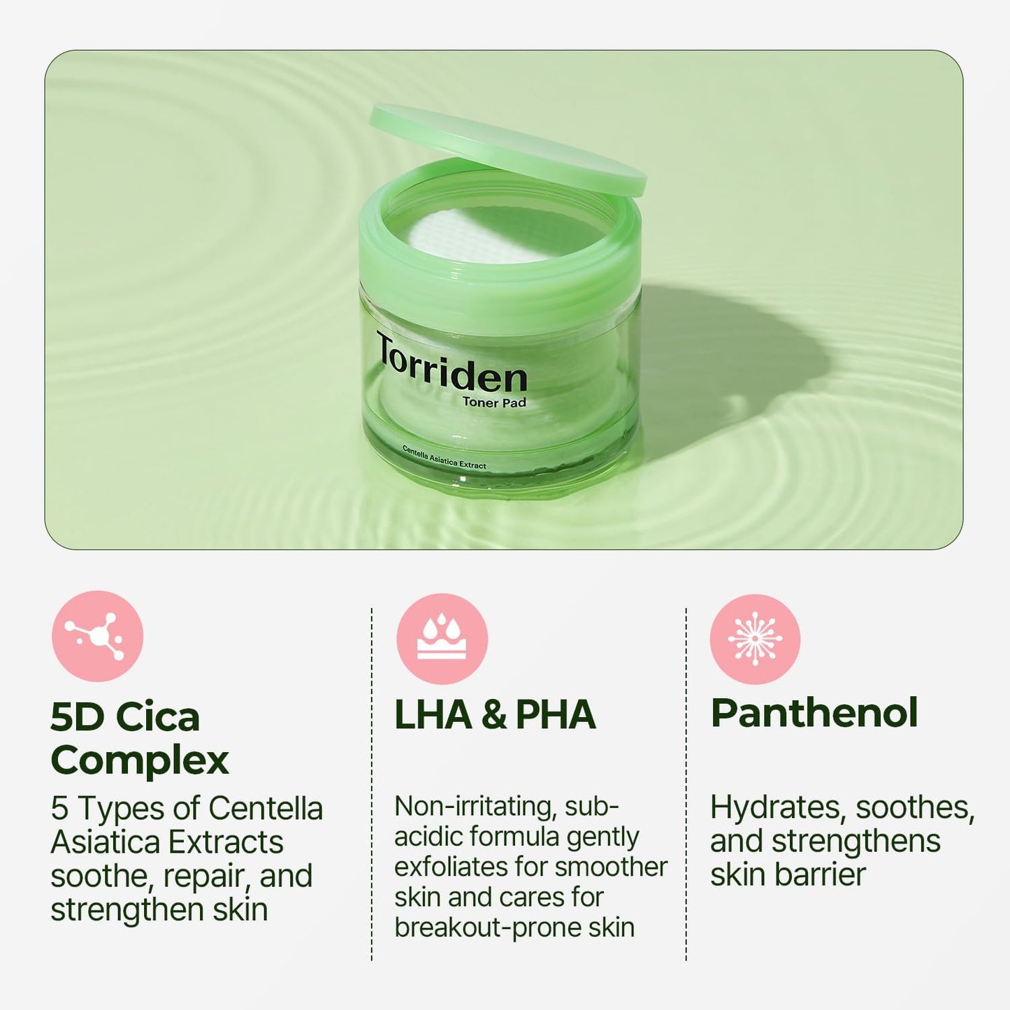 Torriden Discos de Tonificação BALANCEFUL (60 Unidades) | Esfoliação Diária com PHA e LHA para Pele Oleosa, Mista e Sensível | 5D CICA, Pantenol