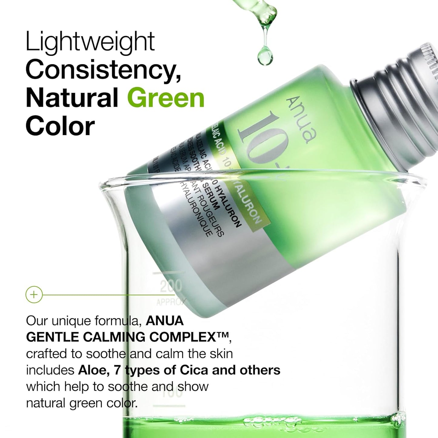  Sérum Calmante Anua Ácido Azelaico 10 Ácido Hialurônico para Vermelhidão, Sérum Facial para Pele Sensível, Ácido Hialurônico, Niacinamida, Cuidados com Manchas, Cor Natural, Vegano, Cuidados com a Pele Coreana (30ml/ 1,01 fl oz.)