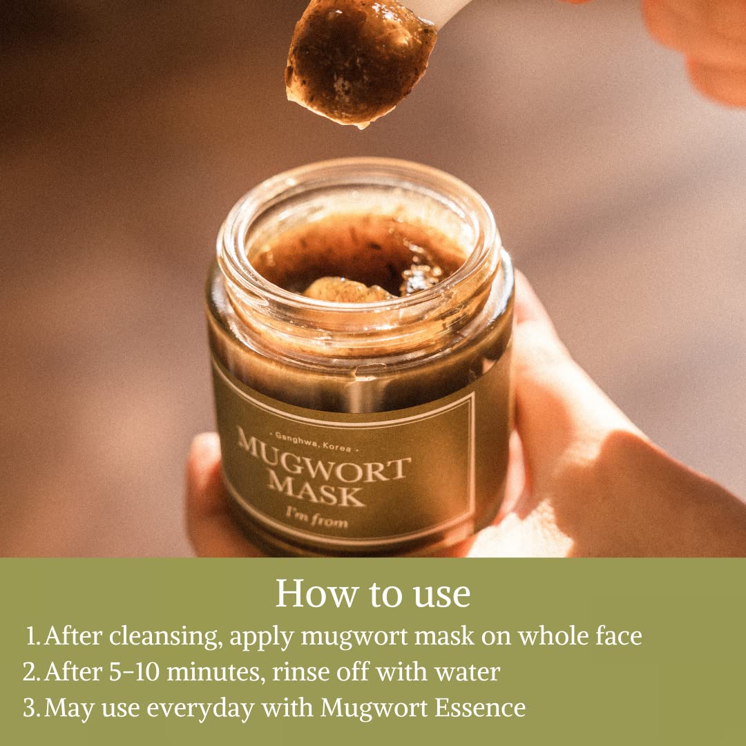  [I'm from] Máscara de Artemísia 115 ml | Erva Natural, Árvore do Chá, Enxágue, Refrescante e Calmante Rápido para Erupções, para Pele Sensível