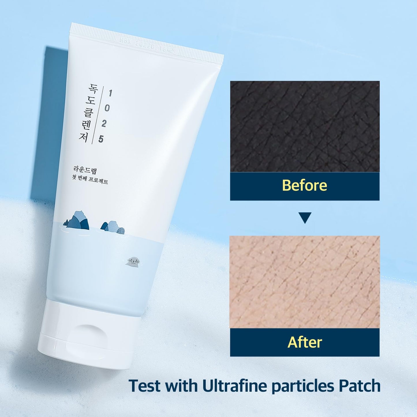 ROUND LAB 1025 Dokdo Cleanser 5,07 Fl Oz, Limpador Facial de Baixo pH para Pele Sensível, Ricas Espumas Suaves para Limpeza Profunda e Remoção de Maquiagem, Lavagem Facial Hidratante com Água do Mar Profunda, Cuidados com a Pele Coreana