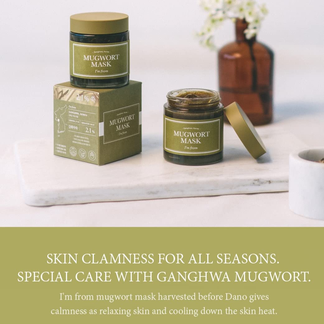  [I'm from] Máscara de Artemísia 115 ml | Erva Natural, Árvore do Chá, Enxágue, Refrescante e Calmante Rápido para Erupções, para Pele Sensível