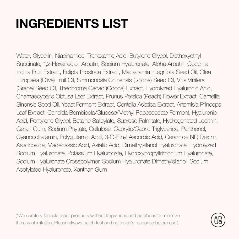  Sérum ANUA Niacinamida 10 + TXA 4, Ácido Hialurônico, Ácido Tranexâmico, Vitamina B12, Sérum Facial para Pele de Vidro, Tez Clarificante e Radiante com Cor Natural, Cuidados com a Pele Coreana (30ml / 1,01 fl.oz)