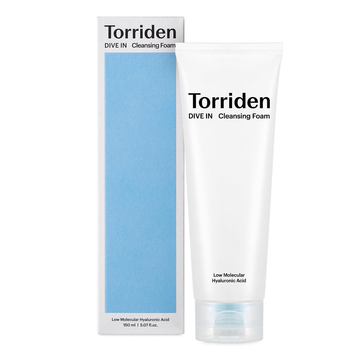 Torriden DIVE IN Espuma Limpiadora Facial 150ml (5.07 fl.oz.) | Limpiador Facial Hidratante Diario para Todo Tipo de Piel y Piel Sensible | Ácido Hialurónico, Pantenol, Alantoína