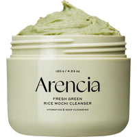 Arencia Limpiador Facial de Mochi de Arroz Coreano - Mascarilla Facial, Limpiador Espumoso, Exfoliante Suave Todo en Uno - Limpieza Profunda, Hidratante, Minimiza Poros, Elimina Puntos Negros - con Agua de Arroz y Té Verde, Artemisa