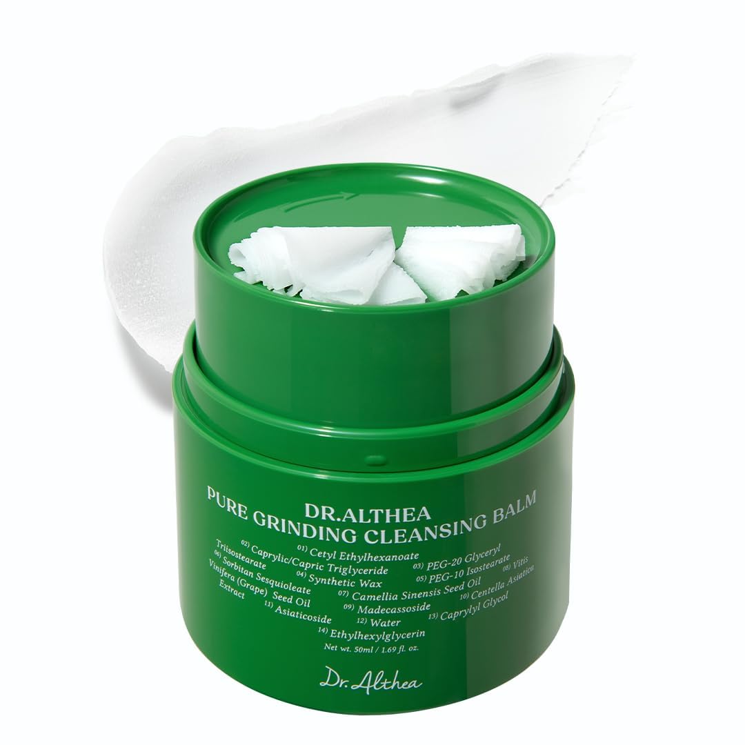 Dr.Althea Bálsamo Limpiador Pure Grinding | Aceite Limpiador de Maquillaje en un Solo Paso con Madecassoside | Textura de Sorbete No Grasosa | Calmante para Todo Tipo de Piel | Cuidado de la Piel Vegano Coreano | 1.69 Fl Oz
