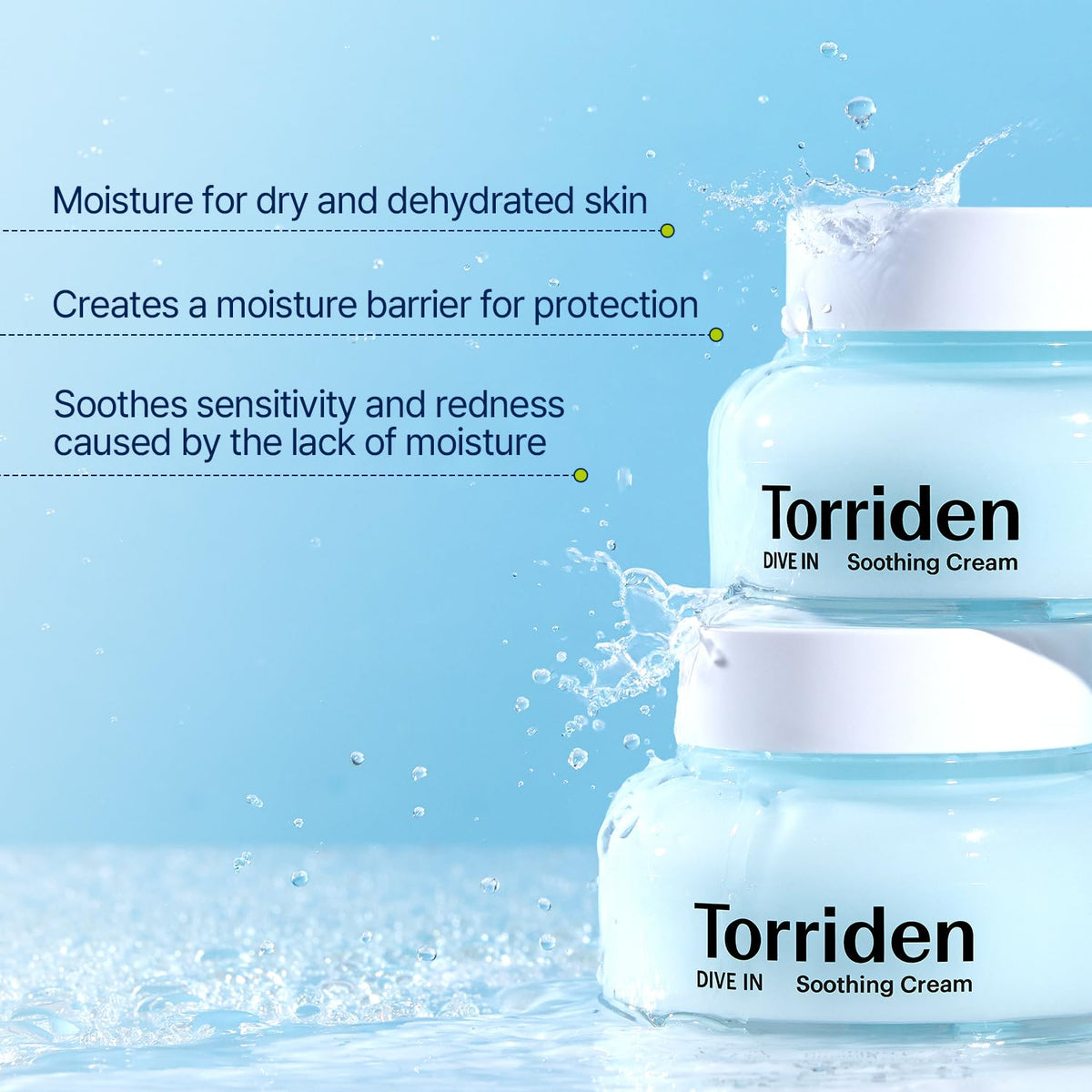 Torriden Crema Suavizante DIVE IN con Ácido Hialurónico 100ml (3.38 fl. oz) | Hidratante Facial Revitalizante para Piel Sensible y Seca | Ácido Hialurónico, Pantenol, Alantoína