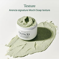 Arencia Limpiador Facial de Mochi de Arroz Coreano - Mascarilla Facial, Limpiador Espumoso, Exfoliante Suave Todo en Uno - Limpieza Profunda, Hidratante, Minimiza Poros, Elimina Puntos Negros - con Agua de Arroz y Té Verde, Artemisa