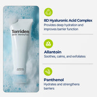 Torriden DIVE IN Espuma Limpiadora Facial 150ml (5.07 fl.oz.) | Limpiador Facial Hidratante Diario para Todo Tipo de Piel y Piel Sensible | Ácido Hialurónico, Pantenol, Alantoína