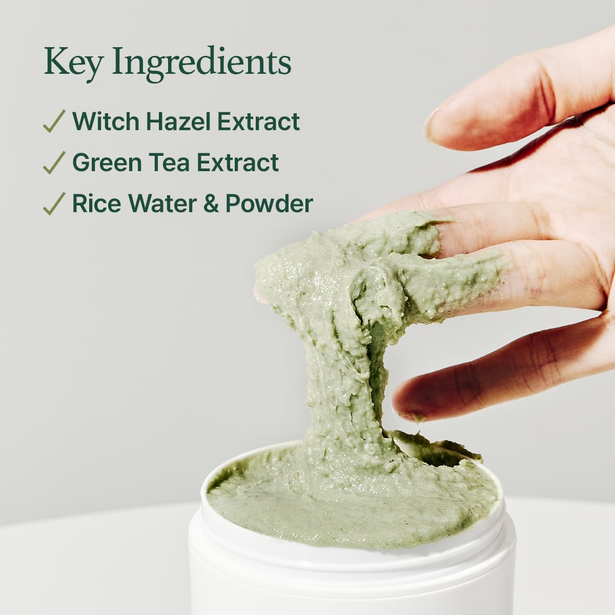 Arencia Limpiador Facial de Mochi de Arroz Coreano - Mascarilla Facial, Limpiador Espumoso, Exfoliante Suave Todo en Uno - Limpieza Profunda, Hidratante, Minimiza Poros, Elimina Puntos Negros - con Agua de Arroz y Té Verde, Artemisa