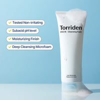 Torriden DIVE IN Espuma Limpiadora Facial 150ml (5.07 fl.oz.) | Limpiador Facial Hidratante Diario para Todo Tipo de Piel y Piel Sensible | Ácido Hialurónico, Pantenol, Alantoína