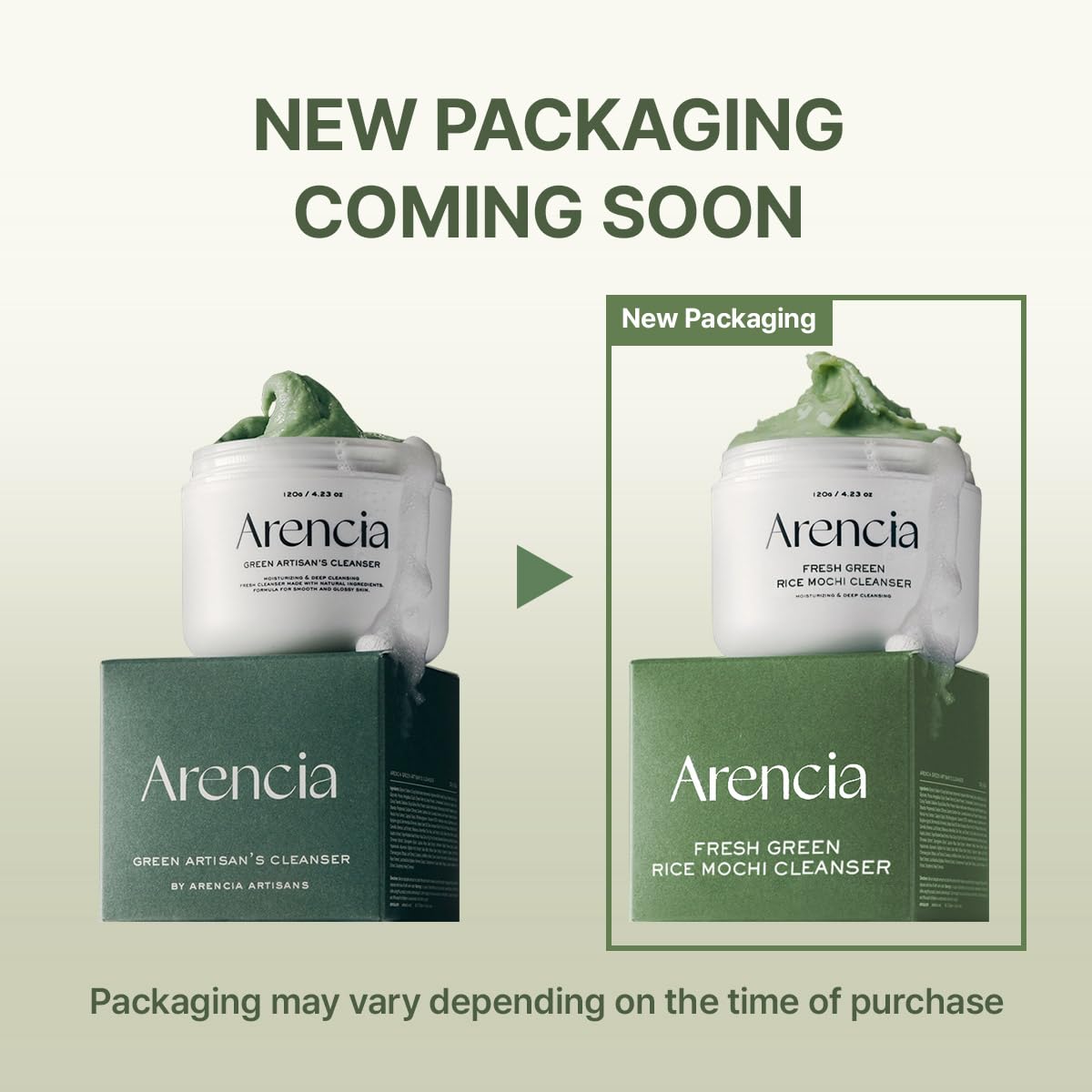 Arencia Limpiador Facial de Mochi de Arroz Coreano - Mascarilla Facial, Limpiador Espumoso, Exfoliante Suave Todo en Uno - Limpieza Profunda, Hidratante, Minimiza Poros, Elimina Puntos Negros - con Agua de Arroz y Té Verde, Artemisa